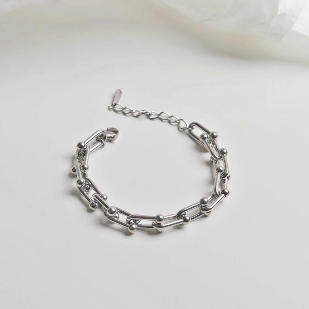 Silver Small Hardwear U Link Bracelet